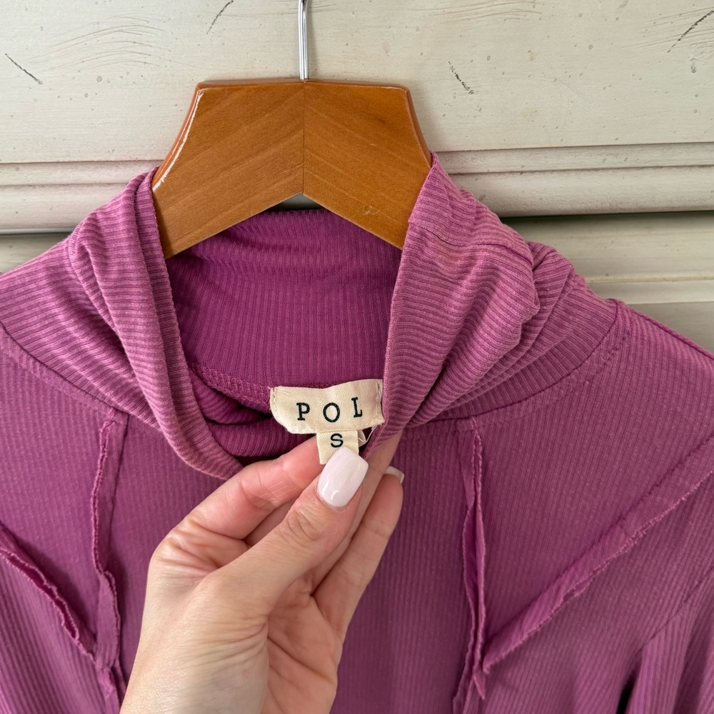 POL Lavender Ribbed Reverse Seam Bodysuit - Picture 4 of 5